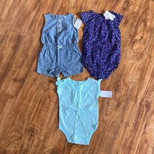 Lot of three baby girls onesies/rompers